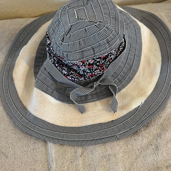 Vintage San Diego Hat Floppy Travel Cloth Packable Cottage Cor Summer Beach Hat - Picture 5 of 7